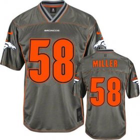 Wholesale Cheap Nike Broncos #58 Von Miller Grey Men\'s Stitched NFL Elite Vapor Jersey