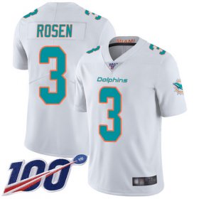 Wholesale Cheap Nike Dolphins #3 Josh Rosen White Men\'s Stitched NFL 100th Season Vapor Limited Jersey