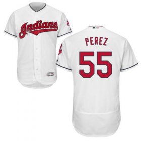 Wholesale Cheap Indians #55 Roberto Perez White Flexbase Authentic Collection Stitched MLB Jersey