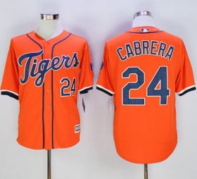 Wholesale Cheap Tigers #24 Miguel Cabrera Orange New Cool Base Stitched MLB Jersey