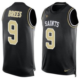 Wholesale Cheap Nike Saints #9 Drew Brees Black Team Color Men\'s Stitched NFL Limited Tank Top Jersey
