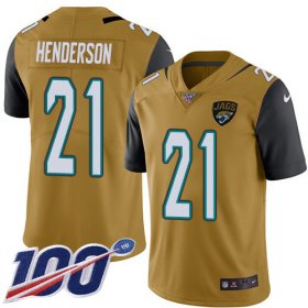 Wholesale Cheap Nike Jaguars #21 C.J. Henderson Gold Men\'s Stitched NFL Limited Rush 100th Season Jersey