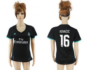 Wholesale Cheap Women\'s Real Madrid #16 Kovacic Away Soccer Club Jersey