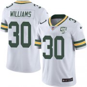 Wholesale Cheap Nike Packers #30 Jamaal Williams White Men's 100th Season Stitched NFL Vapor Untouchable Limited Jersey