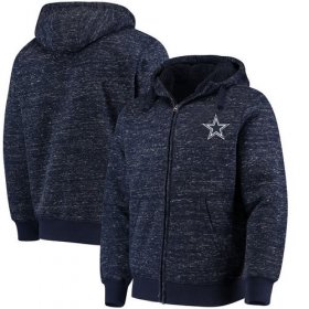 Wholesale Cheap Men\'s Dallas Cowboys G-III Sports by Carl Banks Discovery Sherpa Heathered Navy Full-Zip Jacket