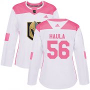 Wholesale Cheap Adidas Golden Knights #56 Erik Haula White/Pink Authentic Fashion Women's Stitched NHL Jersey