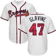 Wholesale Cheap Braves #47 Tom Glavine White Team Logo Fashion Stitched MLB Jersey