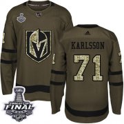 Wholesale Cheap Adidas Golden Knights #71 William Karlsson Green Salute to Service 2018 Stanley Cup Final Stitched NHL Jersey