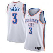 Wholesale Cheap Men's Oklahoma City Thunder #3 Josh Giddey White Association Edition Stitched Basketball Jersey