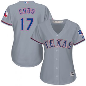 Wholesale Cheap Rangers #17 Shin-Soo Choo Grey Road Women\'s Stitched MLB Jersey
