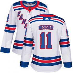 Wholesale Cheap Adidas Rangers #11 Mark Messier White Road Authentic Women\'s Stitched NHL Jersey