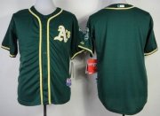 Wholesale Cheap Athletics Blank Green Cool Base Stitched MLB Jersey