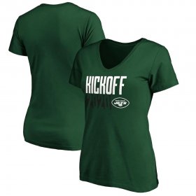 Wholesale Cheap New York Jets Fanatics Branded Women\'s Kickoff 2020 V-Neck T-Shirt Green