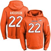 Wholesale Cheap Nike Broncos #22 C.J. Anderson Orange Name & Number Pullover NFL Hoodie