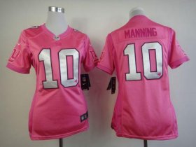 Wholesale Cheap Nike Giants #10 Eli Manning Pink Women\'s Be Luv\'d Stitched NFL Elite Jersey