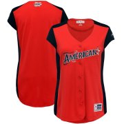 Wholesale Cheap American League Blank Majestic Women's 2019 MLB All-Star Game Workout Team Jersey Red Navy