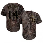 Wholesale Cheap Rockies #14 Tony Wolters Camo Realtree Collection Cool Base Stitched MLB Jersey