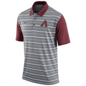 Wholesale Cheap Men\'s Arizona Diamondbacks Nike Gray Dri-FIT Stripe Polo