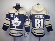 Wholesale Cheap Maple Leafs #81 Phil Kessel Blue Sawyer Hooded Sweatshirt Stitched Youth NHL Jersey
