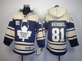 Wholesale Cheap Maple Leafs #81 Phil Kessel Blue Sawyer Hooded Sweatshirt Stitched Youth NHL Jersey