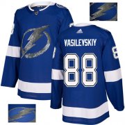 Wholesale Cheap Adidas Lightning #88 Andrei Vasilevskiy Blue Home Authentic Fashion Gold Stitched NHL Jersey