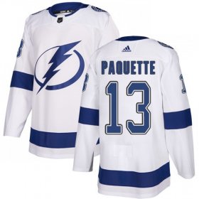 Cheap Adidas Lightning #13 Cedric Paquette White Road Authentic Stitched NHL Jersey