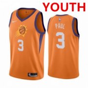 Wholesale Cheap Youth phoenix suns #3 chris paul 2020-21 association edition orange jersey