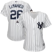 Wholesale Cheap New York Yankees #26 DJ LeMahieu Majestic Women's 2019 Postseason Official Cool Base Player Jersey White Navy