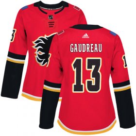 Wholesale Cheap Adidas Flames #13 Johnny Gaudreau Red Home Authentic Women\'s Stitched NHL Jersey