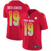 Wholesale Cheap Nike Steelers #19 JuJu Smith-Schuster Red Youth Stitched NFL Limited AFC 2019 Pro Bowl Jersey