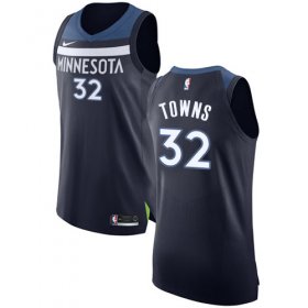 Wholesale Cheap Nike Minnesota Timberwolves #32 Karl-Anthony Towns Navy Blue NBA Authentic Icon Edition Jersey