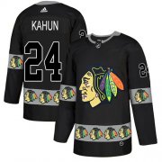 Wholesale Cheap Adidas Blackhawks #24 Dominik Kahun Black Authentic Team Logo Fashion Stitched NHL Jersey