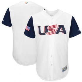 Wholesale Cheap Team USA Blank White 2017 World MLB Classic Authentic Stitched MLB Jersey