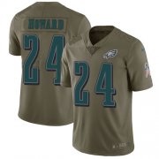 Wholesale Cheap Nike Eagles #24 Jordan Howard Olive Men's Stitched NFL Limited 2017 Salute To Service Jersey