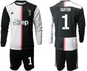 Wholesale Cheap Juventus #1 Buffon Home Long Sleeves Soccer Club Jersey