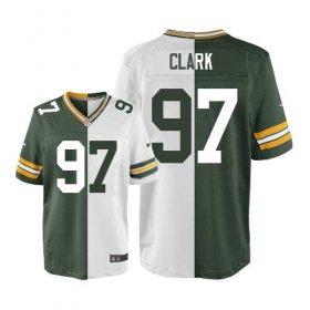 Wholesale Cheap Nike Packers #97 Kenny Clark Green/White Men\'s Stitched NFL Elite Split Jersey