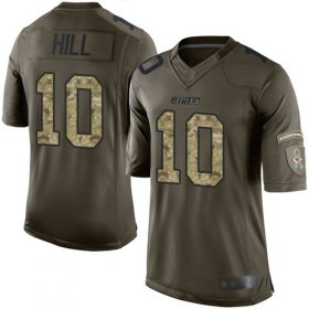 Wholesale Cheap Nike Chiefs #10 Tyreek Hill Green Men\'s Stitched NFL Limited 2015 Salute to Service Jersey