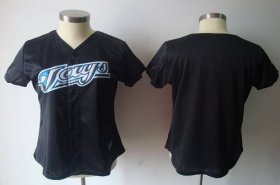 Wholesale Cheap Blue Jays Blank Black Women\'s Fashion Stitched MLB Jersey