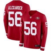 Wholesale Cheap Nike 49ers #56 Kwon Alexander Red Team Color Men's Stitched NFL Limited Therma Long Sleeve Jersey