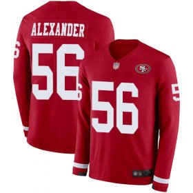 Wholesale Cheap Nike 49ers #56 Kwon Alexander Red Team Color Men\'s Stitched NFL Limited Therma Long Sleeve Jersey