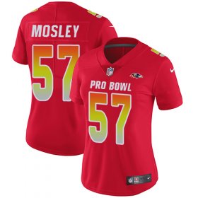 Wholesale Cheap Nike Ravens #57 C.J. Mosley Red Women\'s Stitched NFL Limited AFC 2019 Pro Bowl Jersey