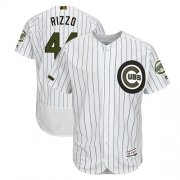 Wholesale Cheap Cubs #44 Anthony Rizzo White(Blue Strip) Flexbase Authentic Collection 2018 Memorial Day Stitched MLB Jersey