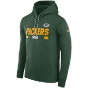 Wholesale Cheap Men's Green Bay Packers Nike Green Sideline ThermaFit Performance PO Hoodie
