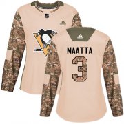 Wholesale Cheap Adidas Penguins #3 Olli Maatta Camo Authentic 2017 Veterans Day Women's Stitched NHL Jersey