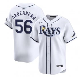 Cheap Men\'s Tampa Bay Rays #56 Randy Arozarena White Home Limited Stitched Baseball Jersey