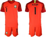 Wholesale Cheap Brazil #1 Alisson Red Goalkeeper Soccer Country Jersey