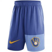 Wholesale Cheap Men's Milwaukee Brewers Nike Royal Cooperstown Collection Dry Fly Shorts