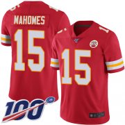 Wholesale Cheap Nike Chiefs #15 Patrick Mahomes Red Team Color Men's Stitched NFL 100th Season Vapor Limited Jersey