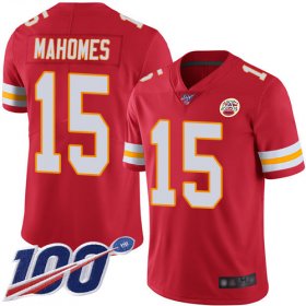 Wholesale Cheap Nike Chiefs #15 Patrick Mahomes Red Team Color Men\'s Stitched NFL 100th Season Vapor Limited Jersey