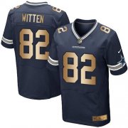 Wholesale Cheap Nike Cowboys #82 Jason Witten Navy Blue Team Color Men's Stitched NFL Elite Gold Jersey